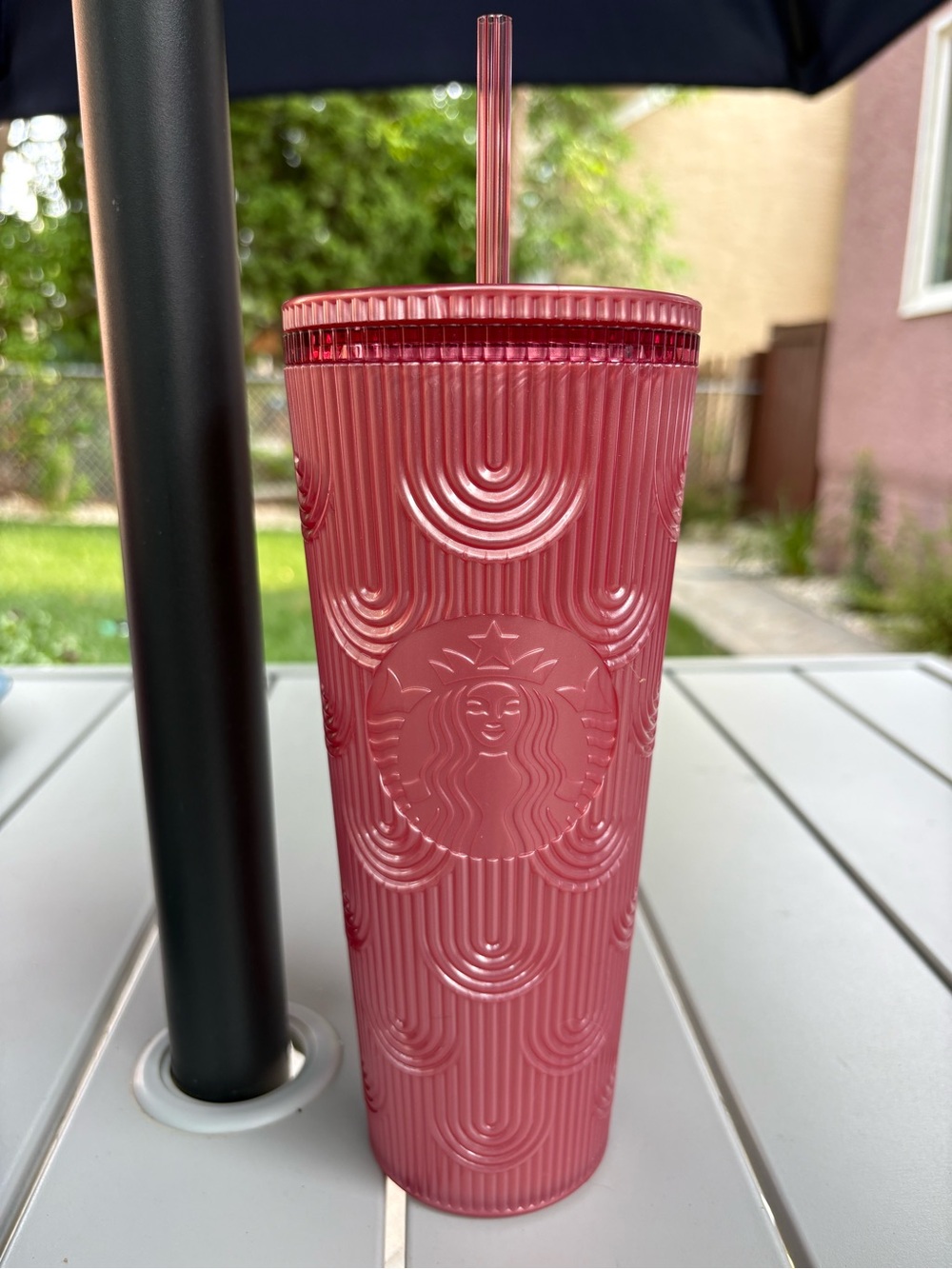 Starbucks 2022 Dusty Rose Mermaid Scales Tumbler with Straw